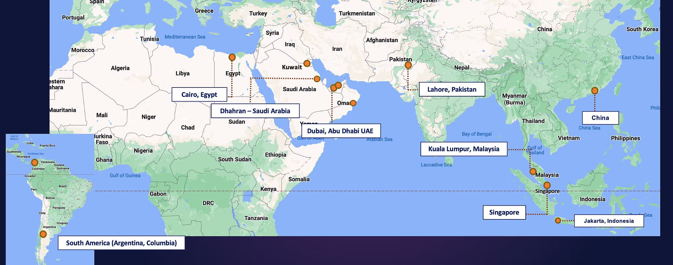 Original Wecar overseas business footprint material